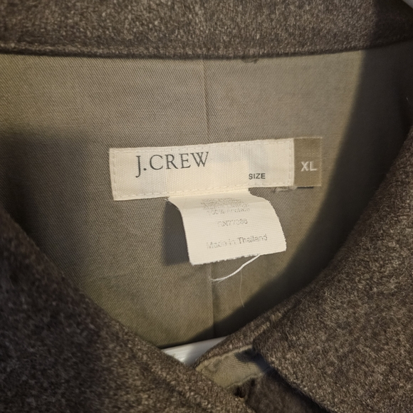 Vintage 90s Mens J Crew Wool Blend Crew Neck Coat Jacket Brown - Picture 4 of 4
